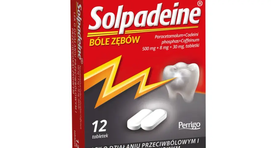 Solpadeine na bóle zębów. Ten lek zawiera paracetamol, kodeinę i kofeinę, co czyni go skutecznym środkiem przeciwbólowym.